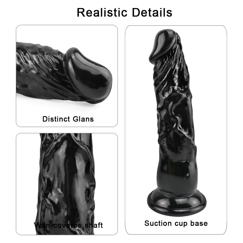 Zwarte Realistische Dildo Met Zuignap 20cm