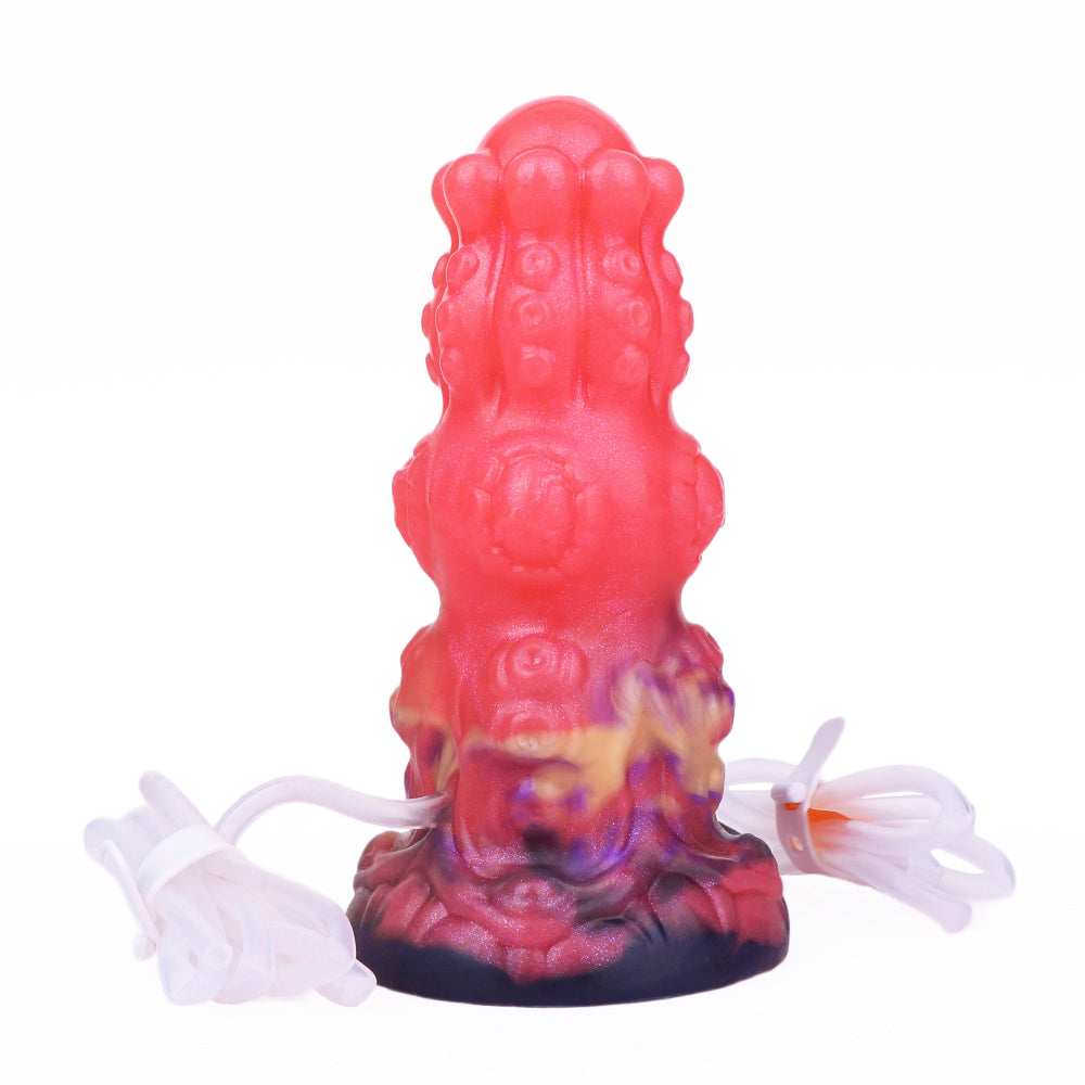 Rode Tentakel Inflatabledildo Met Knot En Spuitfunctie