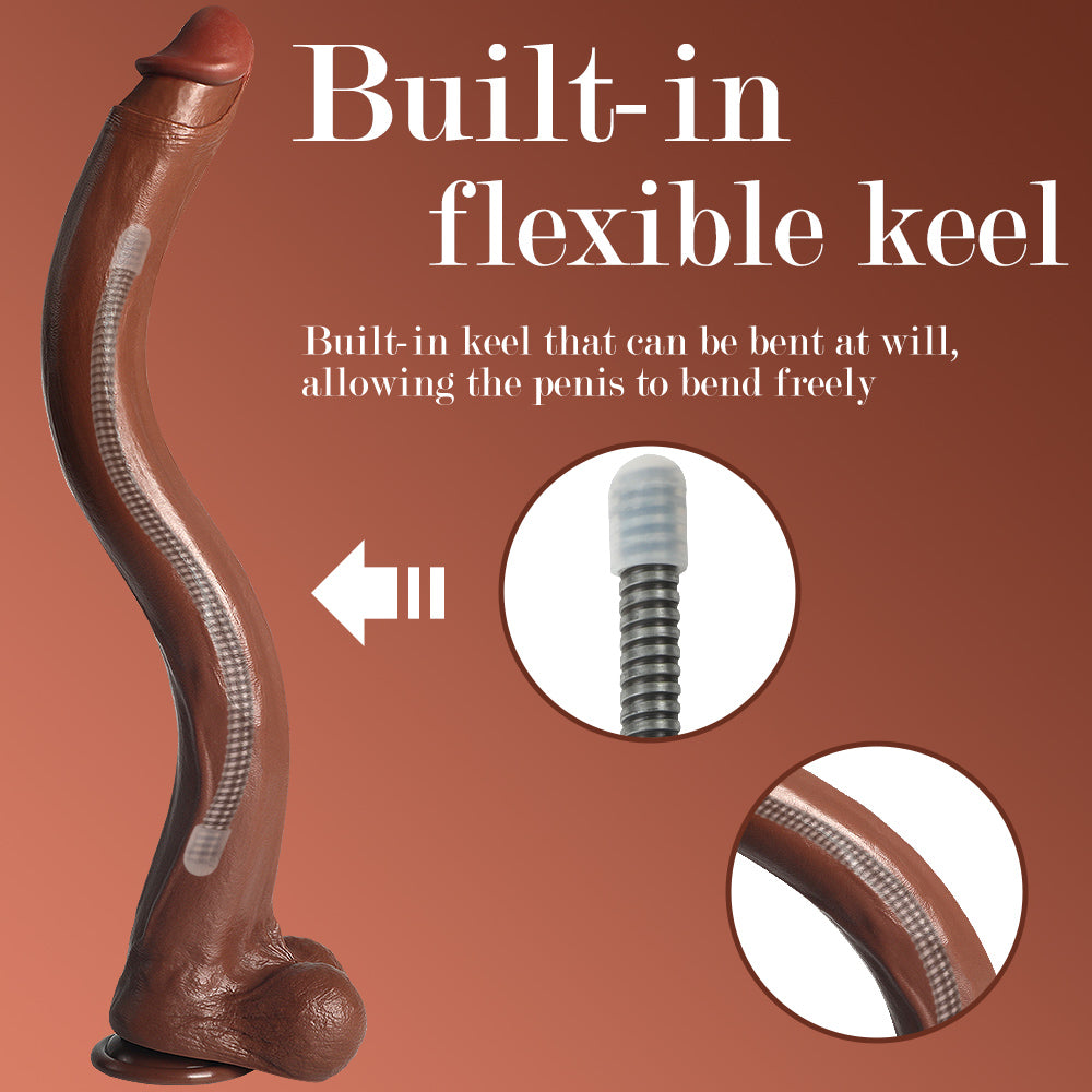 Bruine Massive Dildo 57 cm Extra Lang