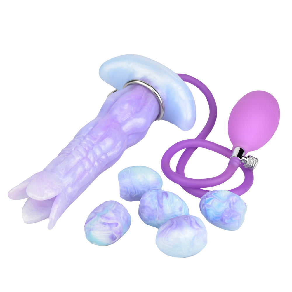 Paarse Fantasy Ovipositor Dildo van 20 cm