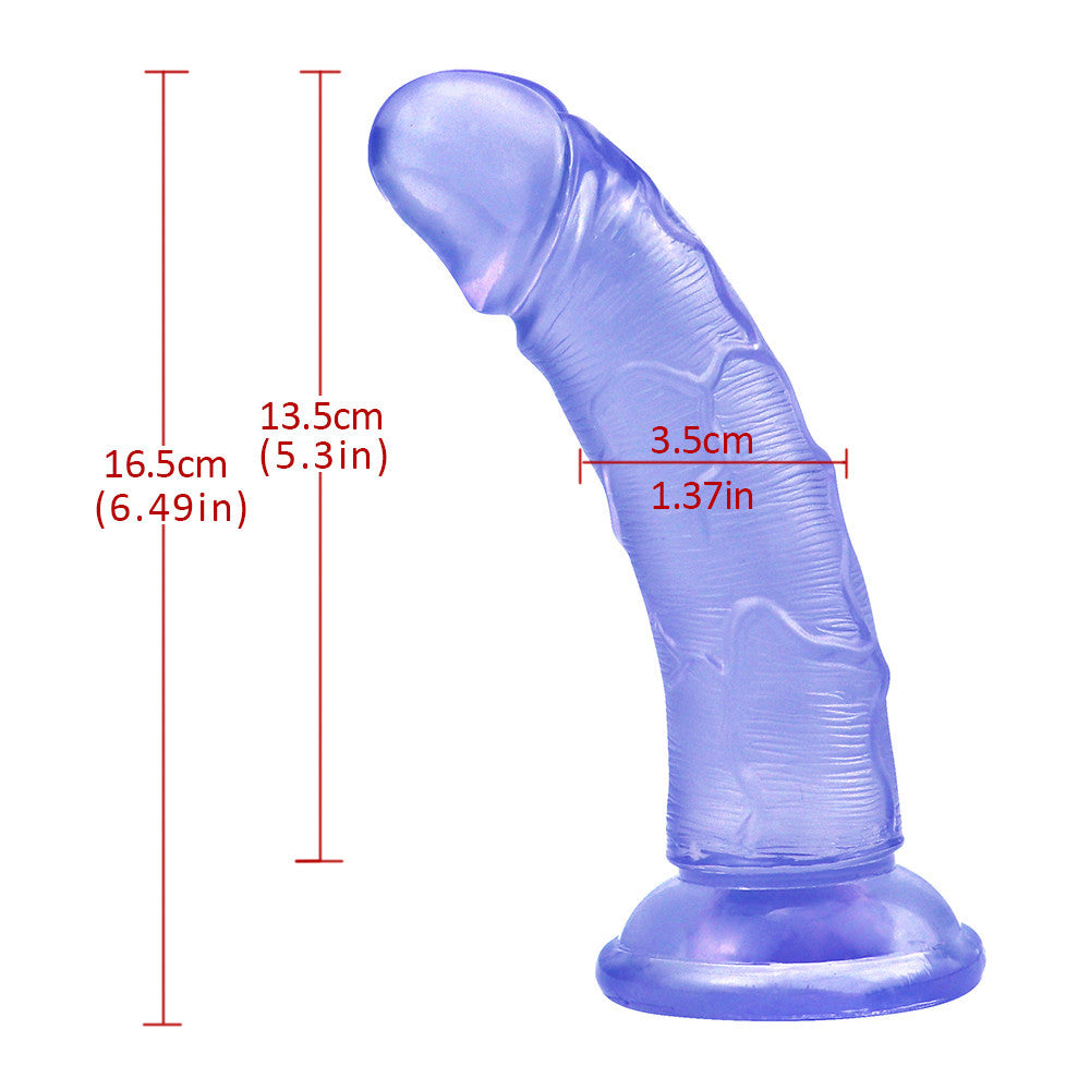 Blauwe Jelly Dildo Transparant Klein Realistisch