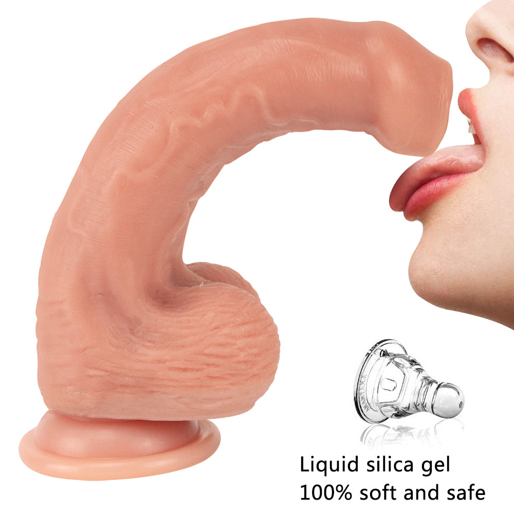 22 cm Realistic Huidskleur Dildo met Voorhuid