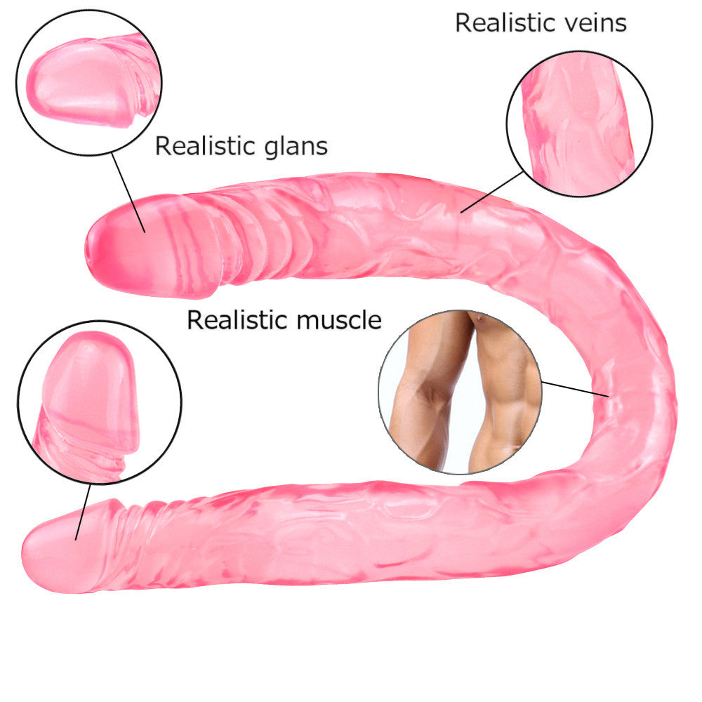 55cm Roze Lange Dubbele Dildo Siliconen Speeltje