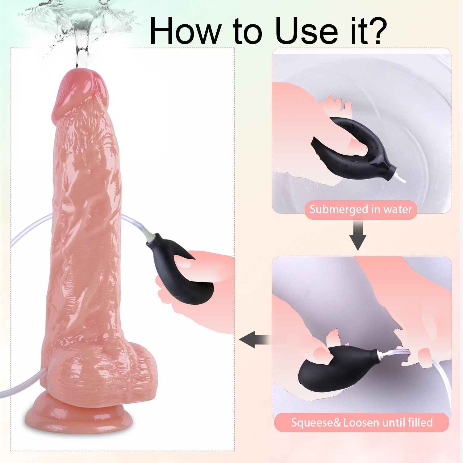 23 cm Ultrarealistische Zachte Ejaculerende Siliconen Dildo