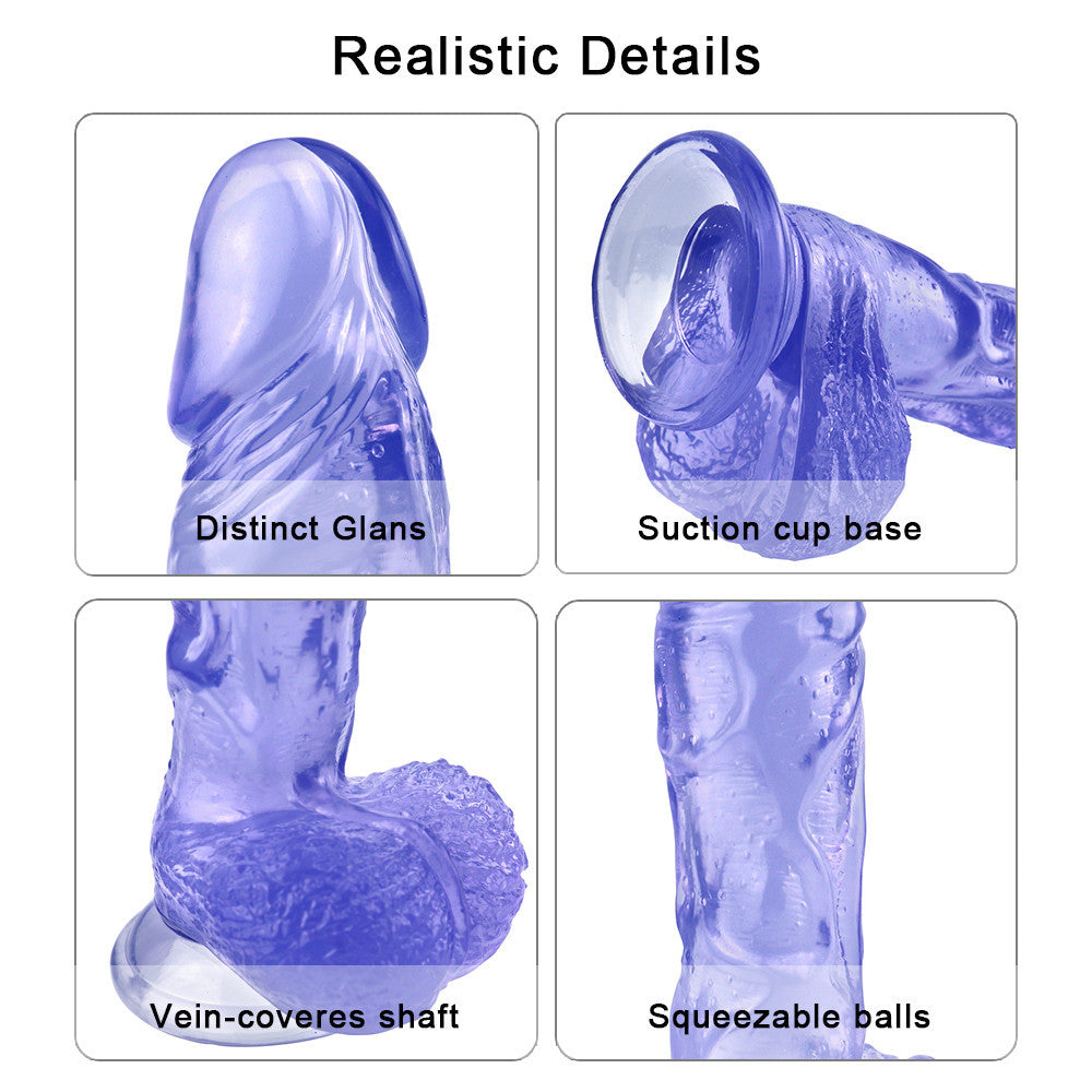 Blauwe Realistische Jelly Dildo met Sterke Zuignap