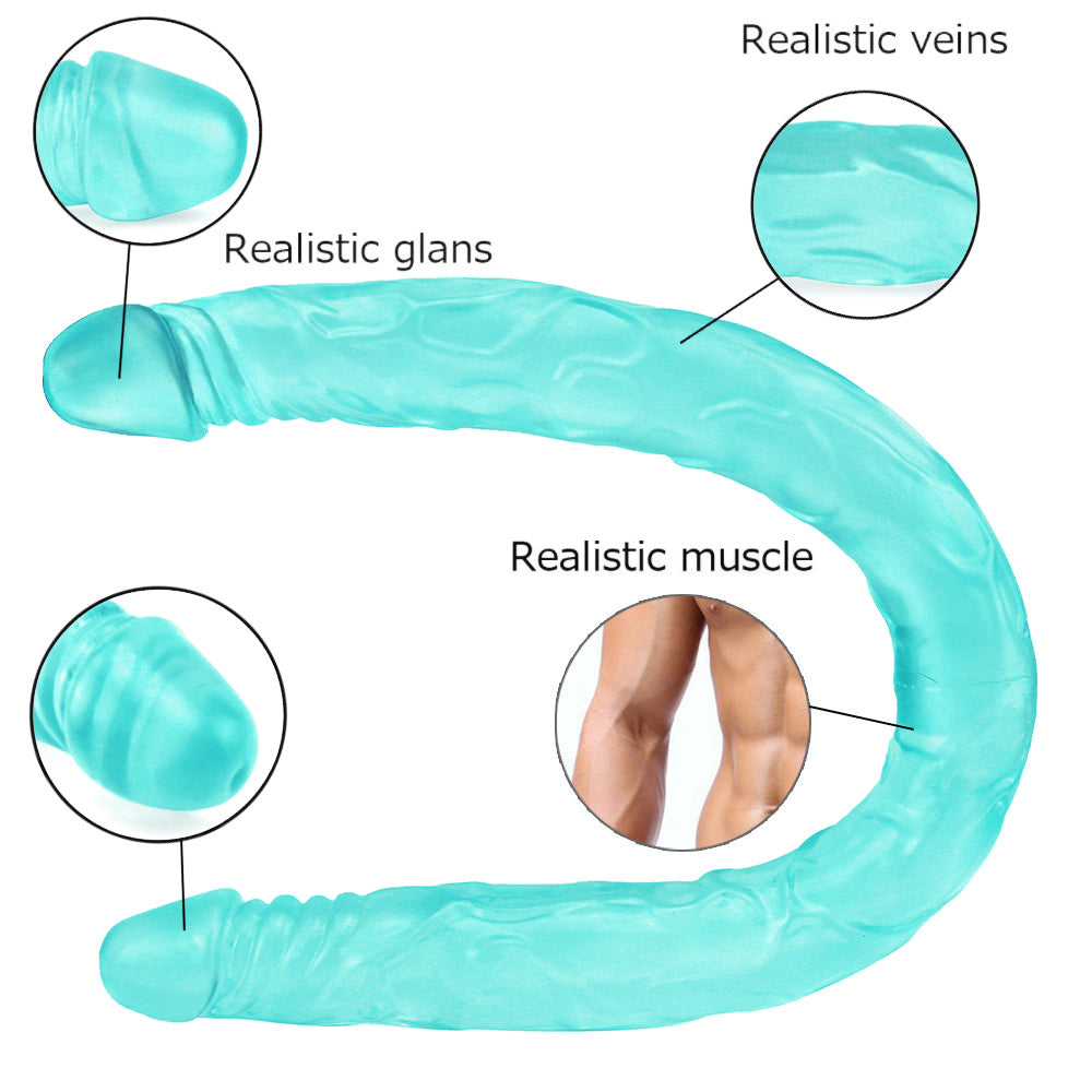 55.9 cm Groene Flexibele Doppeldildo Lang Design