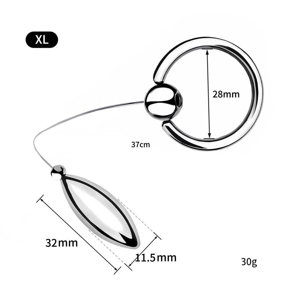 Ovale RVS Urethra Plug Ophangring Vier Maten