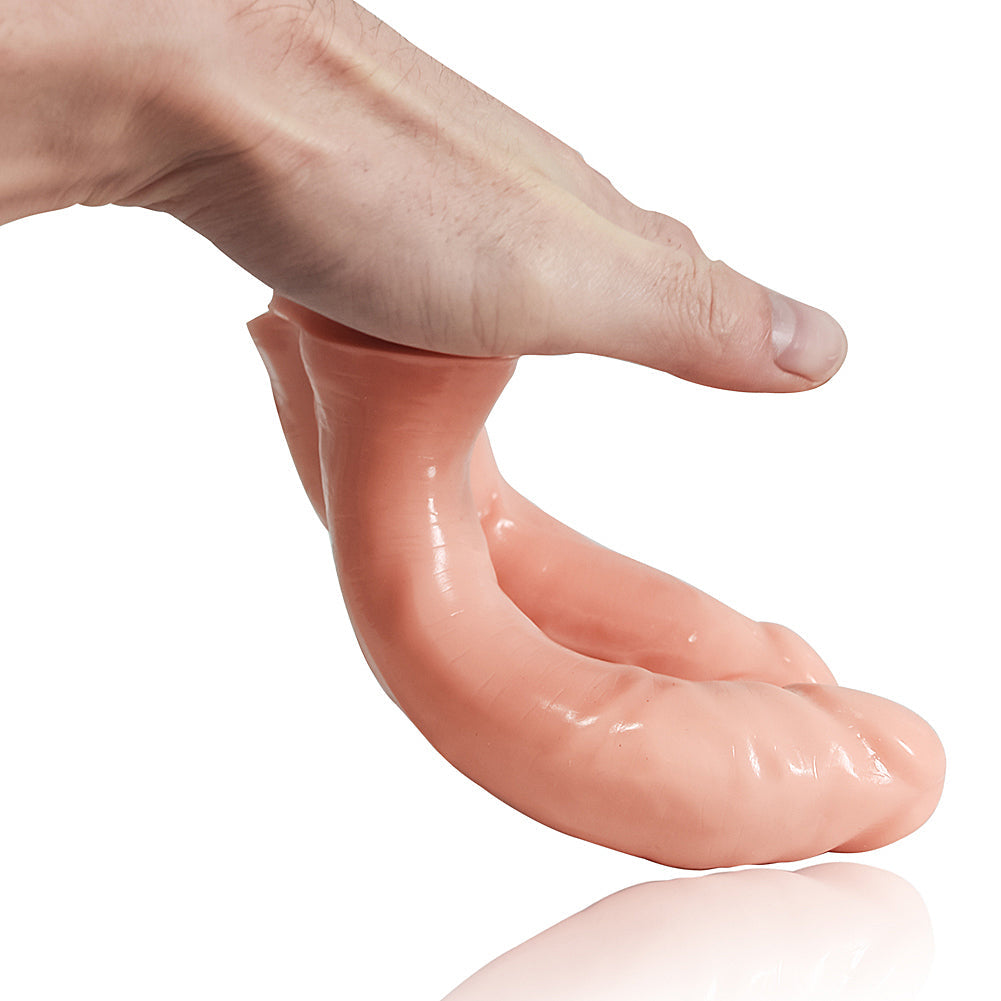 18cm Zachte Realistische Dubbele Penetratie Dildo
