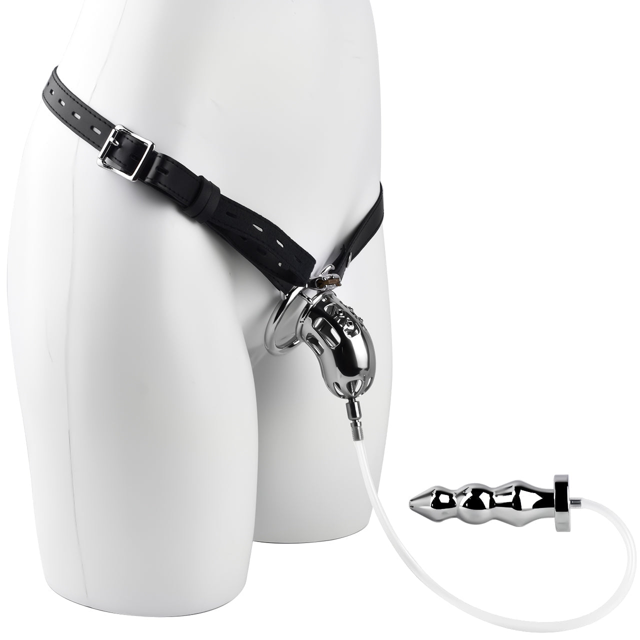 Metalen Kuisheidskooi Met Buttplug Voor BDSM