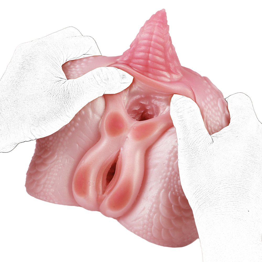 Roze Fantasiebeest Pocket Pussy Met Dubbele Ingang
