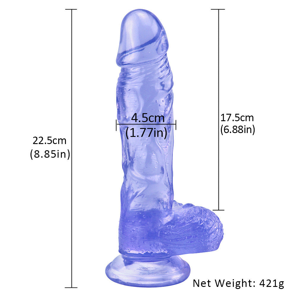 Blauwe Realistische Jelly Dildo met Sterke Zuignap