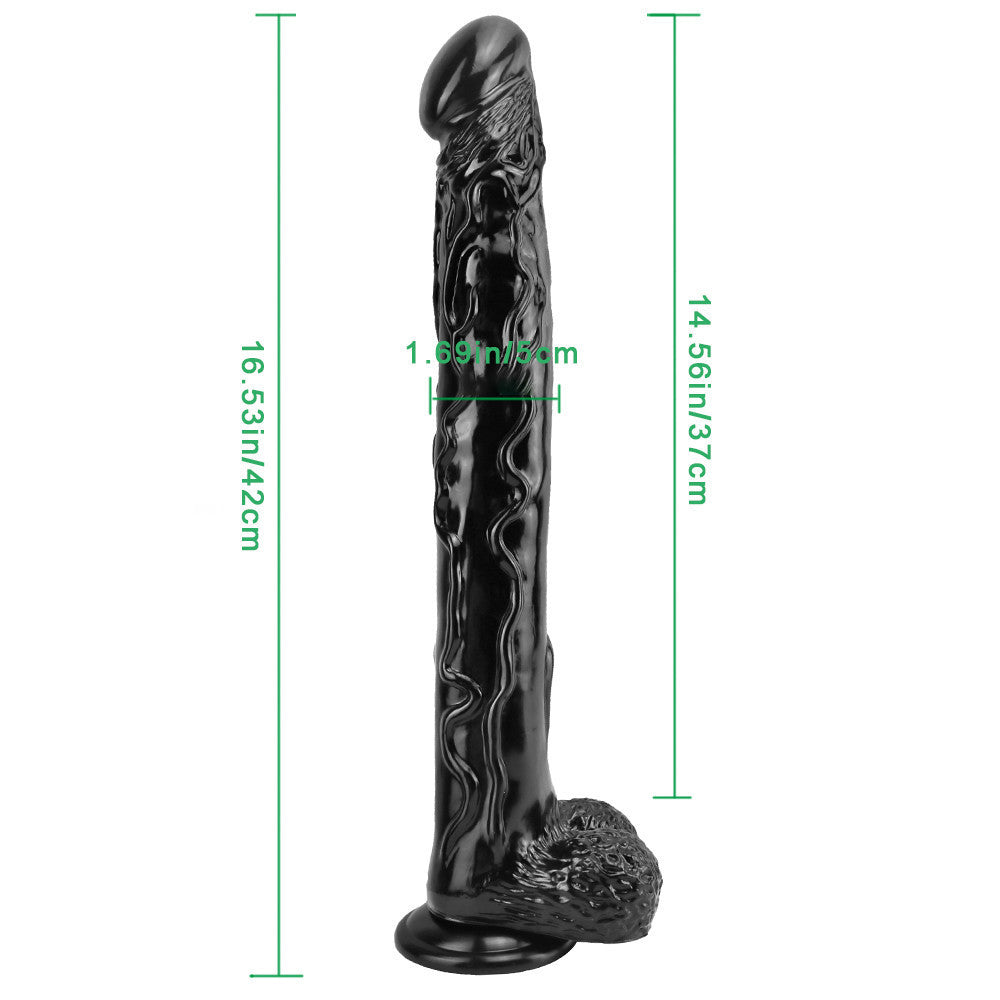 42cm Zwarte Realistische Anale Dildo Diepe Ervaring
