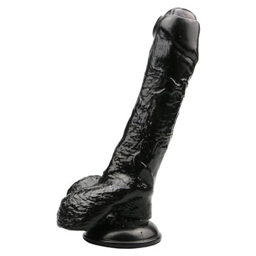 Black Dildo Thick Foreskin Realistic Design