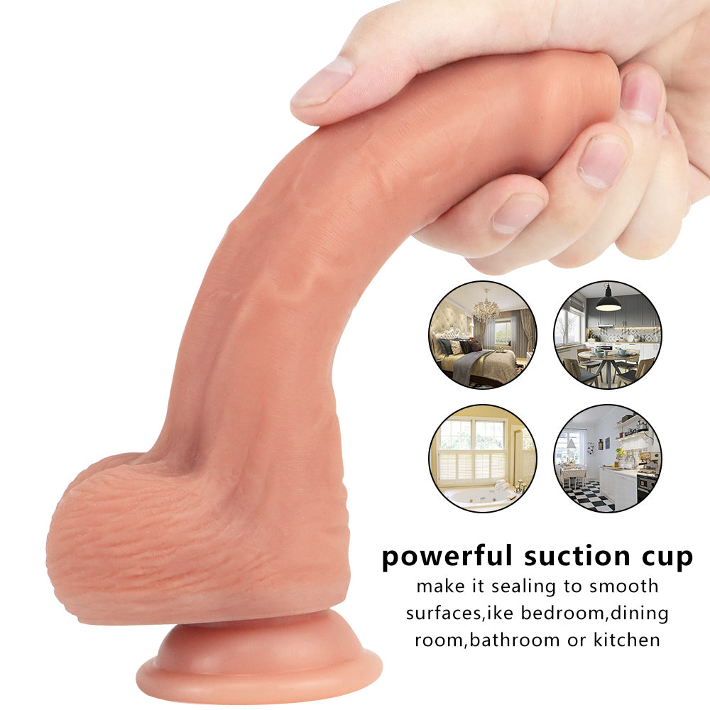 22 cm Realistic Huidskleur Dildo met Voorhuid