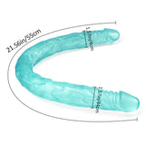 Afbeelding in Gallery-weergave laden, Dubbele kop 22 inch groene dildo