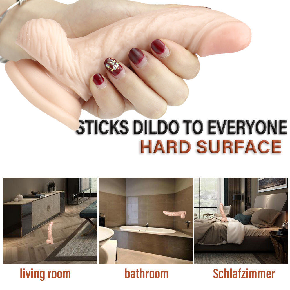Witte Getextureerde Small Dildo Met Realistische Kromme