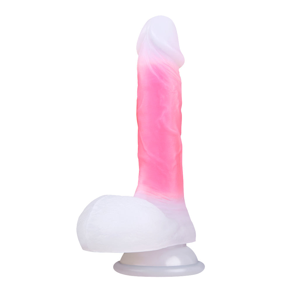 18.5cm Roze Transparante Silicone Jelly Dildo