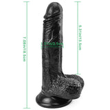 Afbeelding in Gallery-weergave laden, 7 Inch Zwarte Dildo Omtrek Zuignap