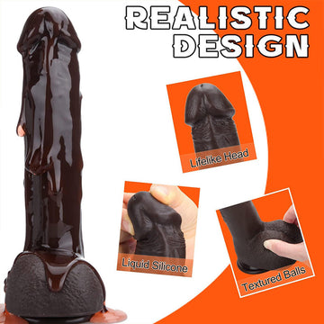 Black Vibrerende Stotende Dildo 23cm