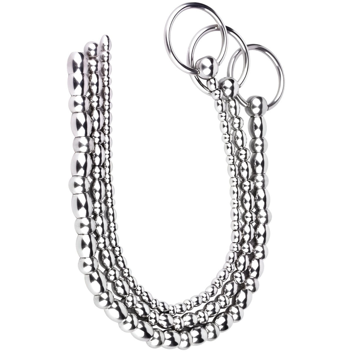 Metalen Penis Plug Kralenketting Met Trekring