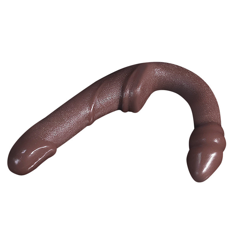 12.5cm Bruine Dubbele Gebogen G-Spot Strapless Dildo