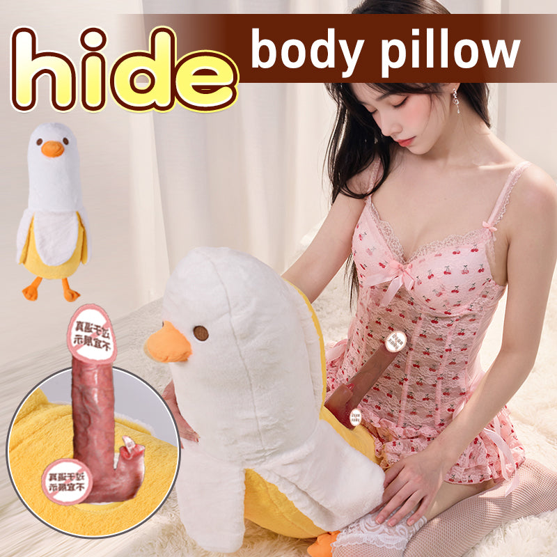Banaan Eend Pluche Stotende Dildo Met Likfunctie