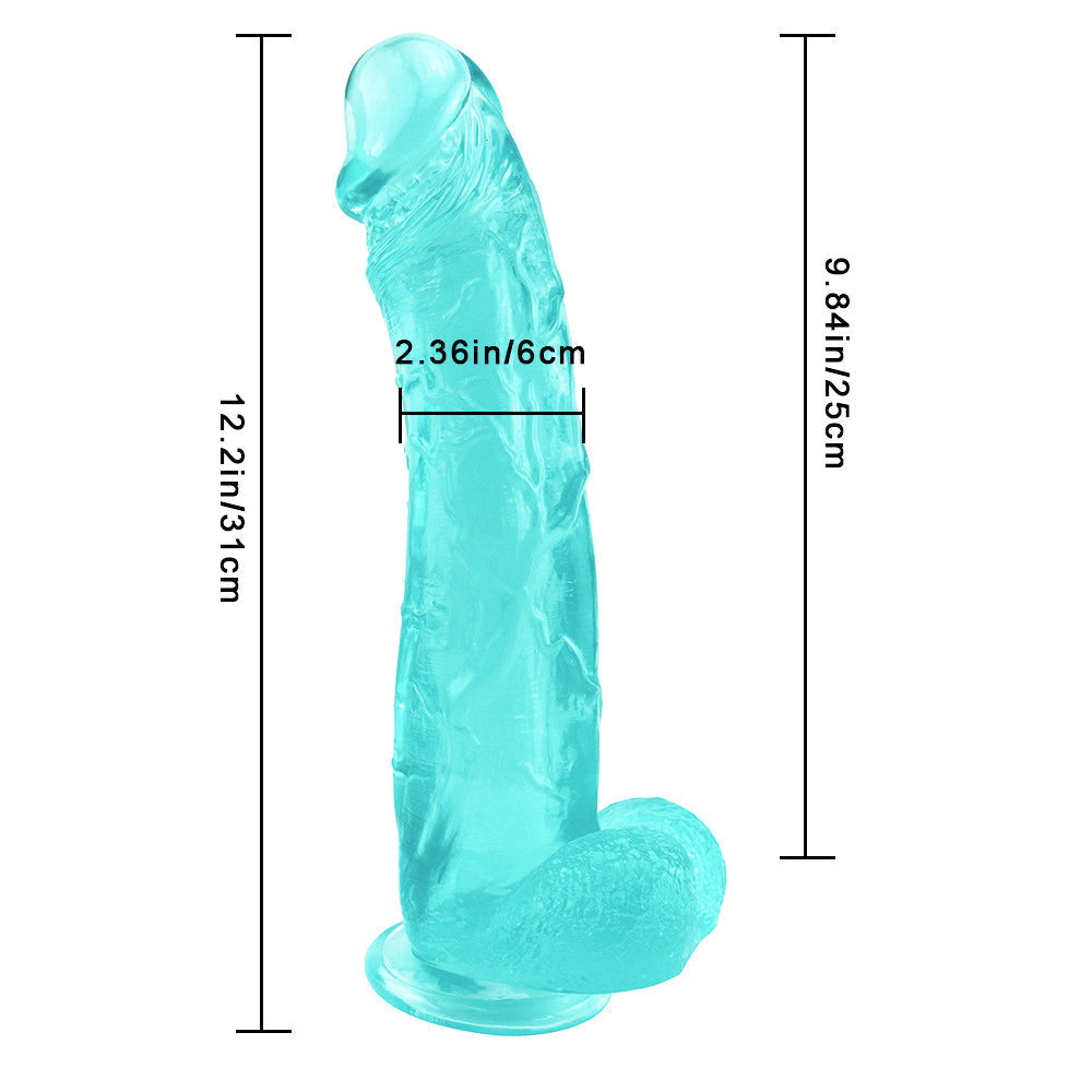 Groene Grote Dildo Met Transparante Jelly Uitstraling