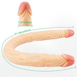 Charger l&#39;image dans la galerie, Dubbele kop 22 inch vleeskleurige dildo