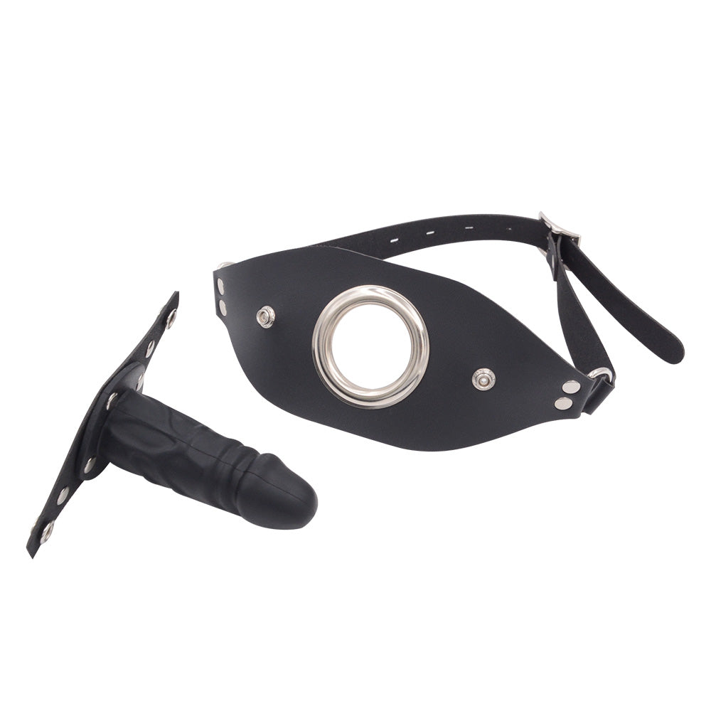 Three Color Leather Silicone Removable Bondage Dildo Gag