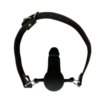7.6cm Zwarte BDSM Dildogag Met Verstelbare Riem