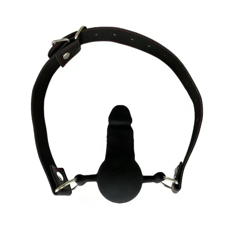 7.6cm Zwarte BDSM Dildogag Met Verstelbare Riem