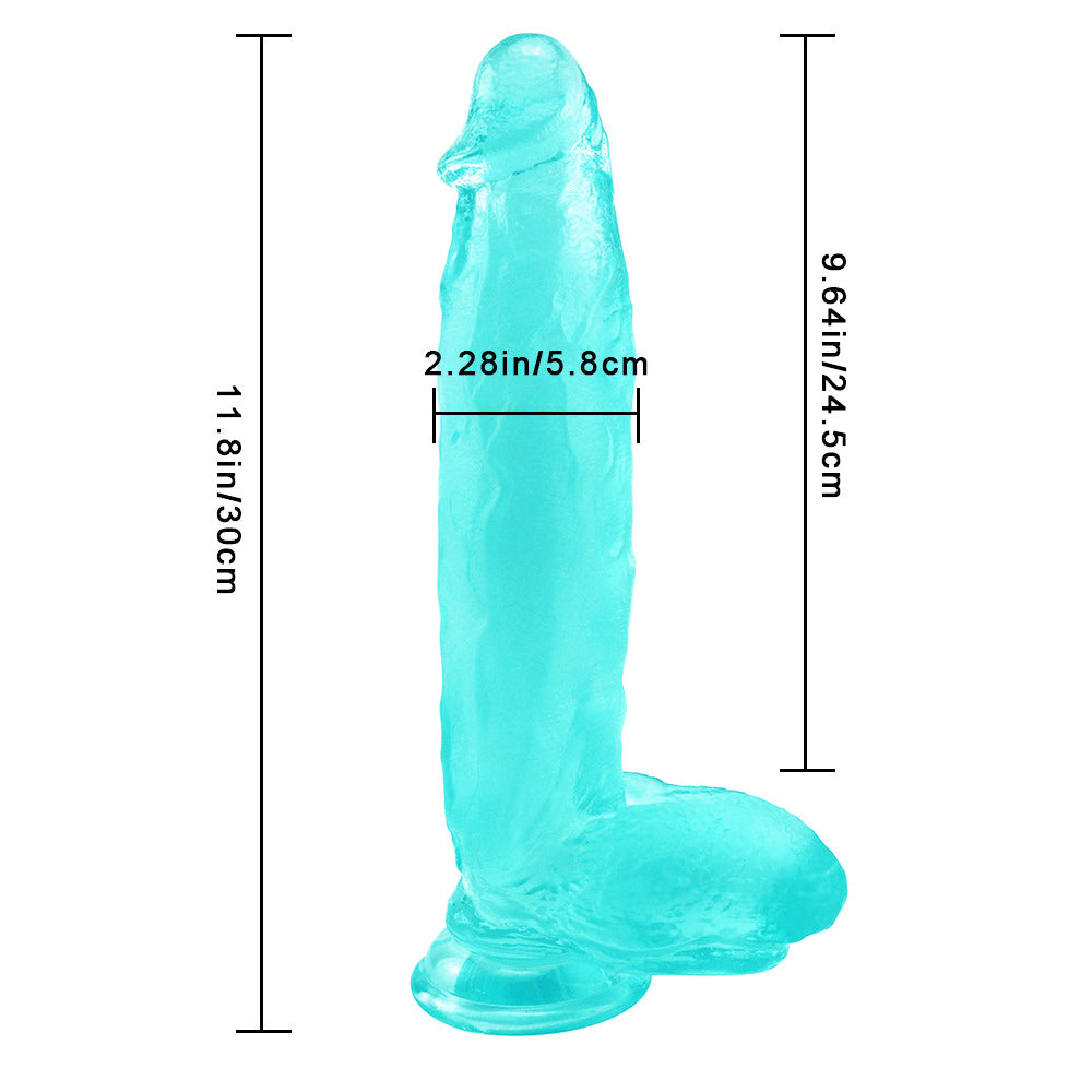 Groene Dikke Jelly Dildo van 30 cm