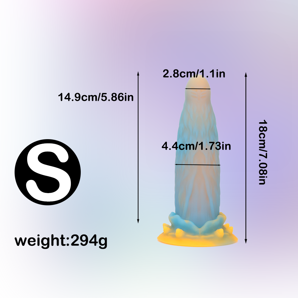 28 cm Lichtgevende Fantasy Buttplug met Zuignap