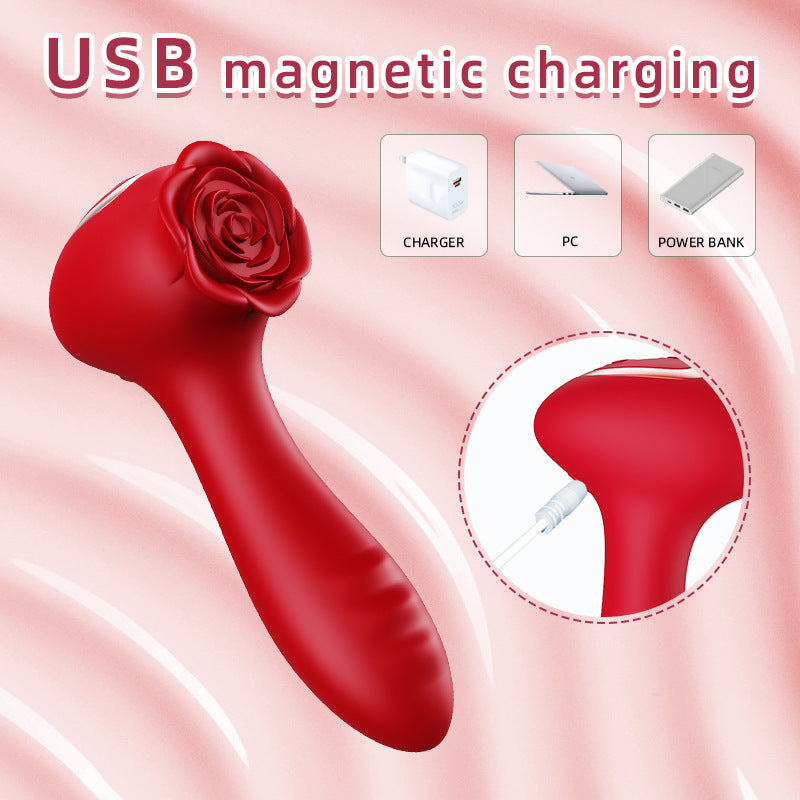 Rode Roos Clitoris Wand Vibrator voor Vrouwen