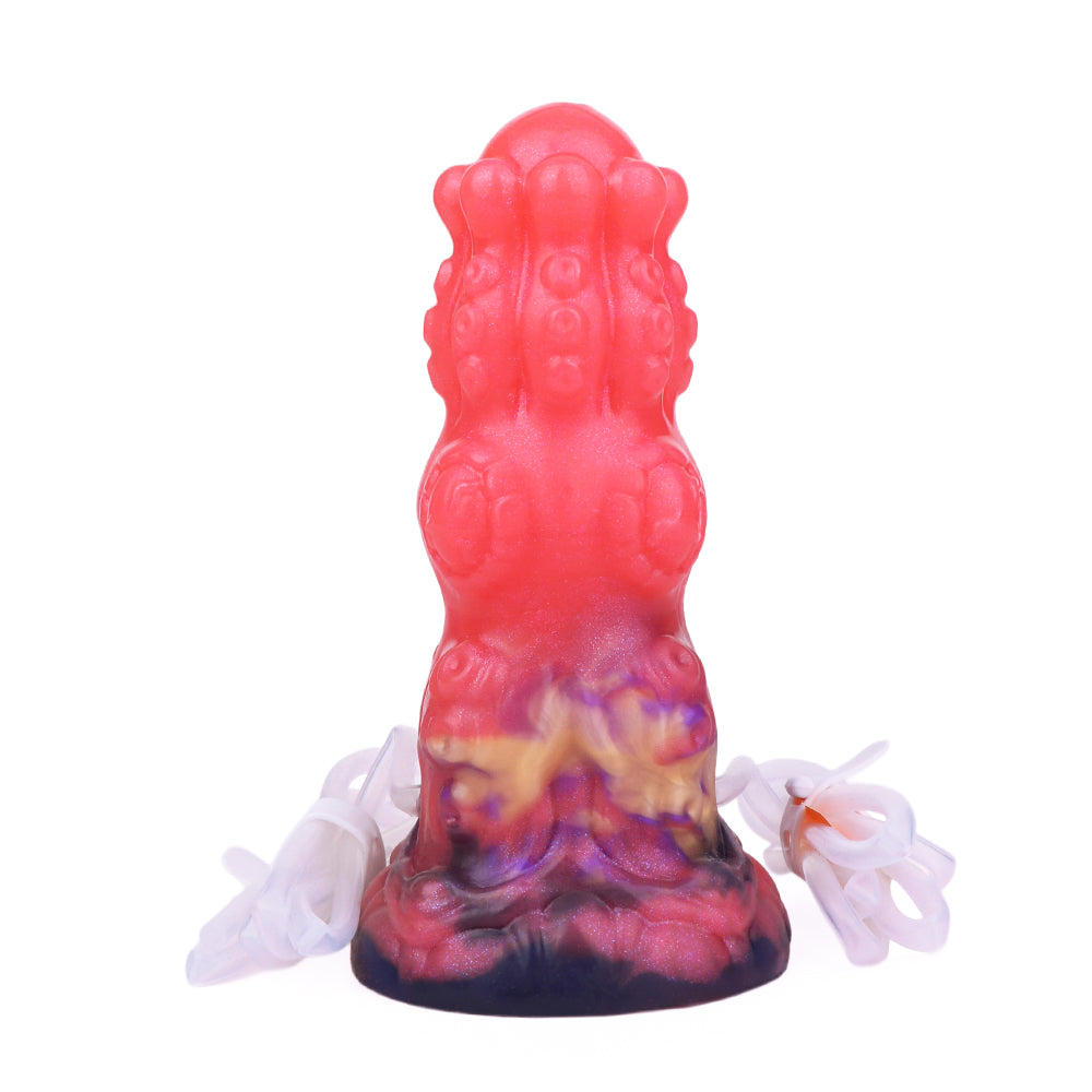 Rode Tentakel Inflatabledildo Met Knot En Spuitfunctie
