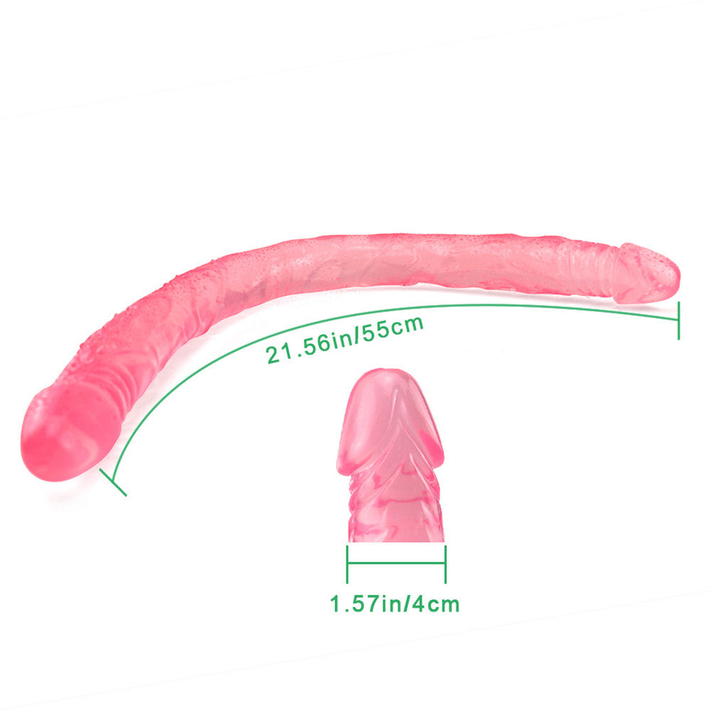 55cm Roze Lange Dubbele Dildo Siliconen Speeltje