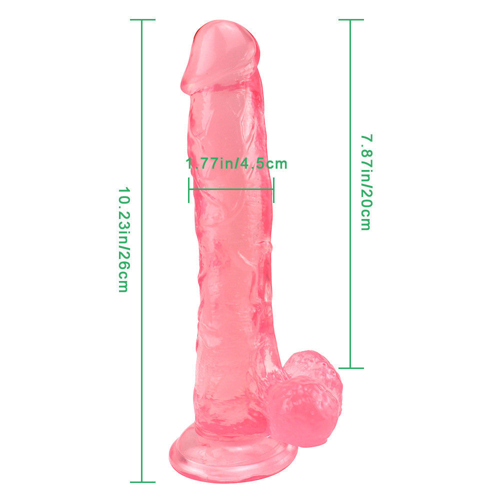 26cm Pink Jelly Grote Dildo Met Zuignap