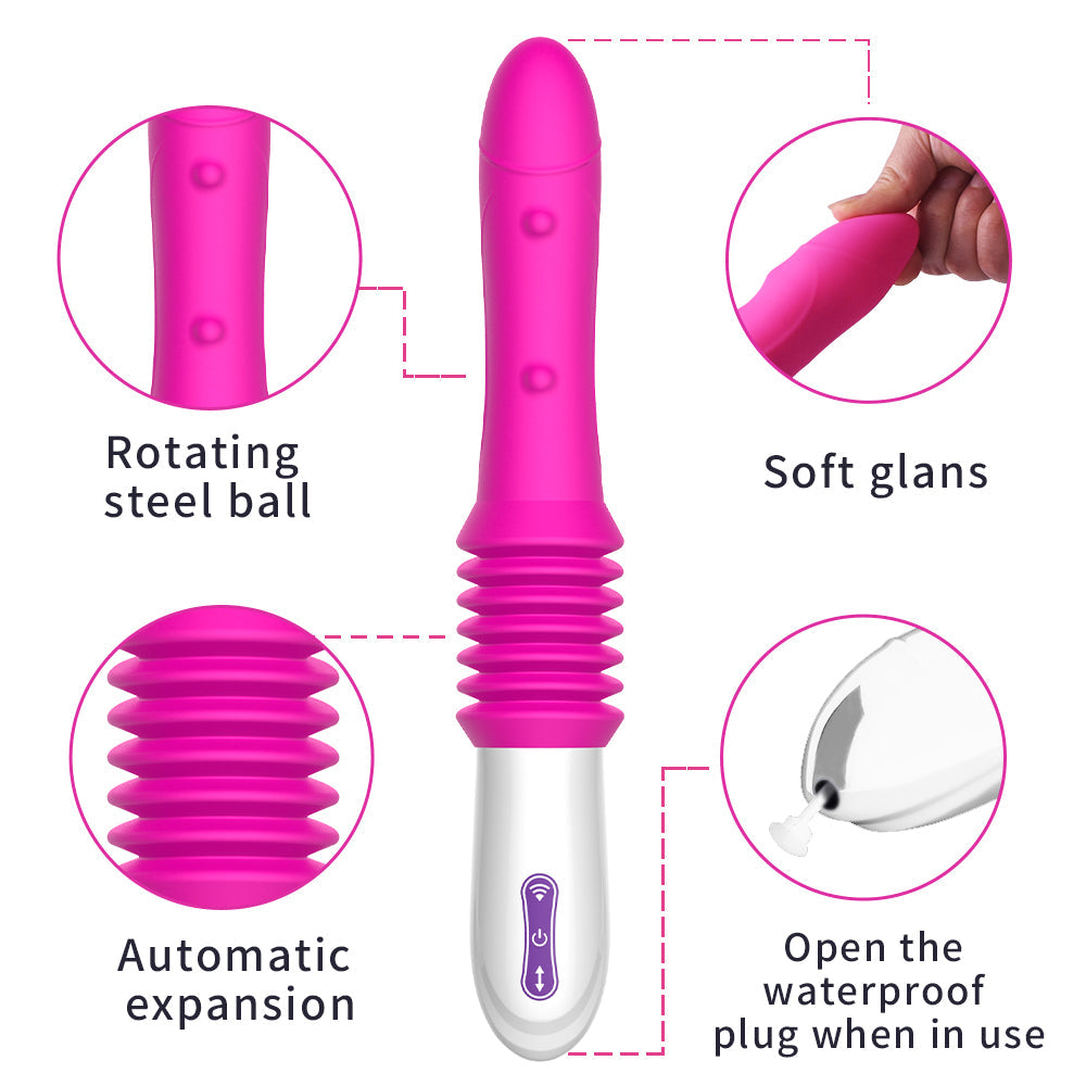Mini Pink Vibrator Thrusting Sex Machine