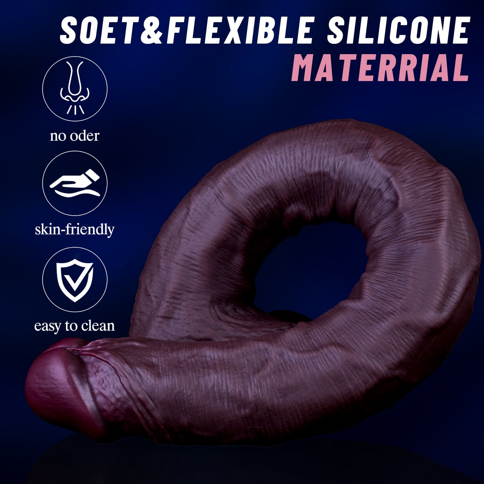 40 cm Long Dildo Dual Density Brown Realistic