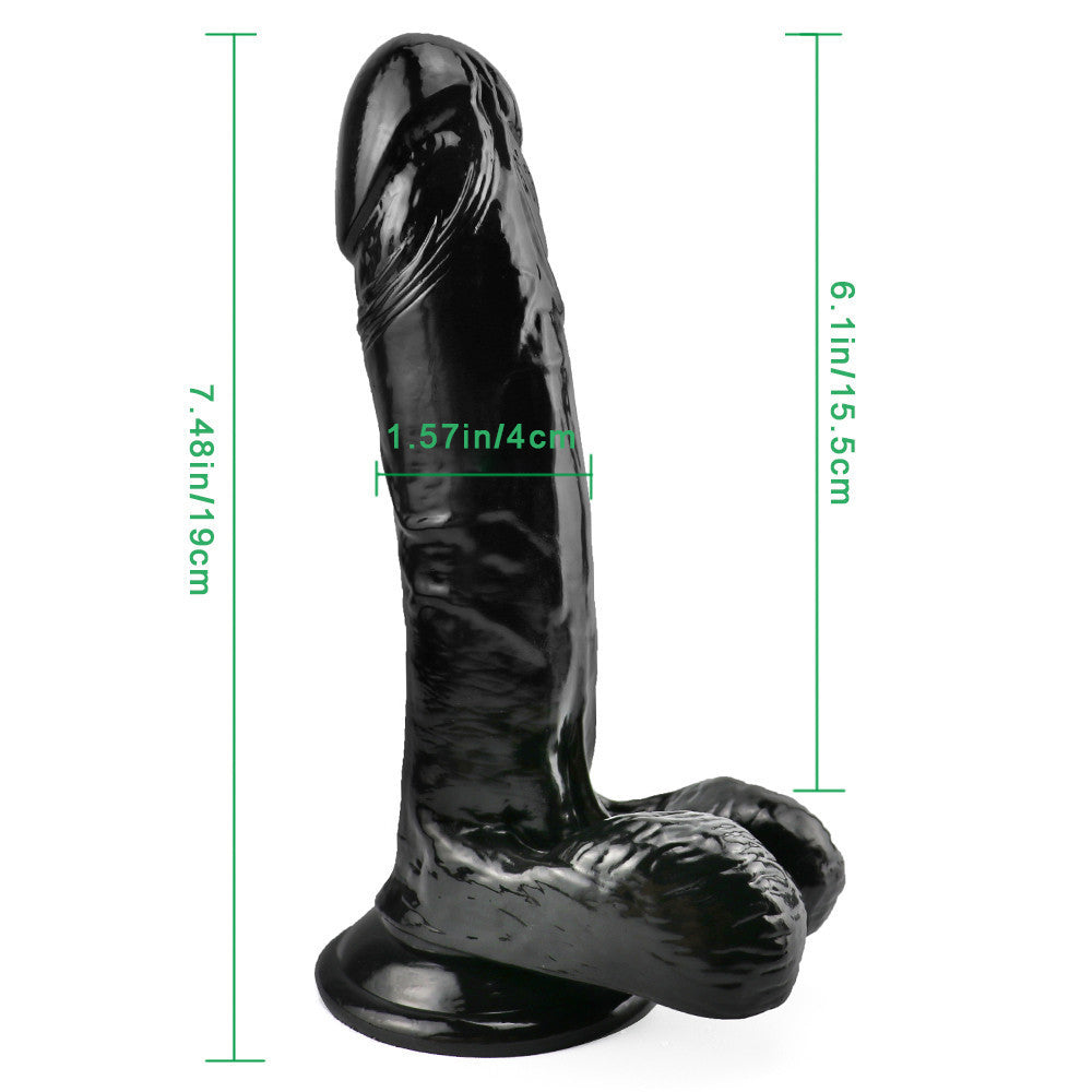 Realistische Gebogen Black Dildo 20cm Met Zuignap