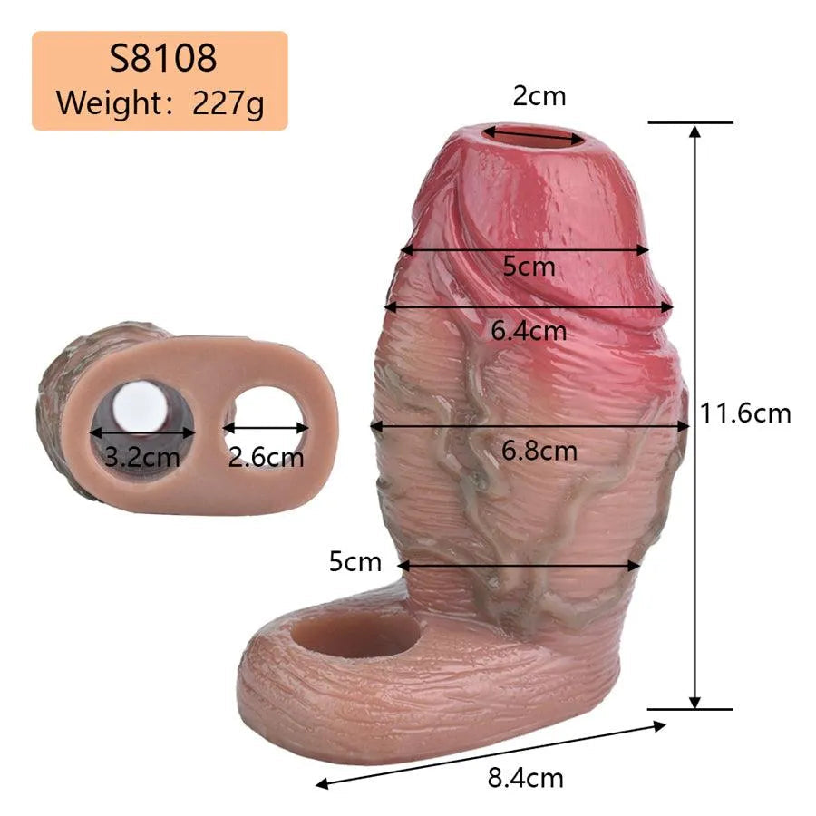 11.6cm Realistische Dikke Penissleeve Grote Open Ruimte