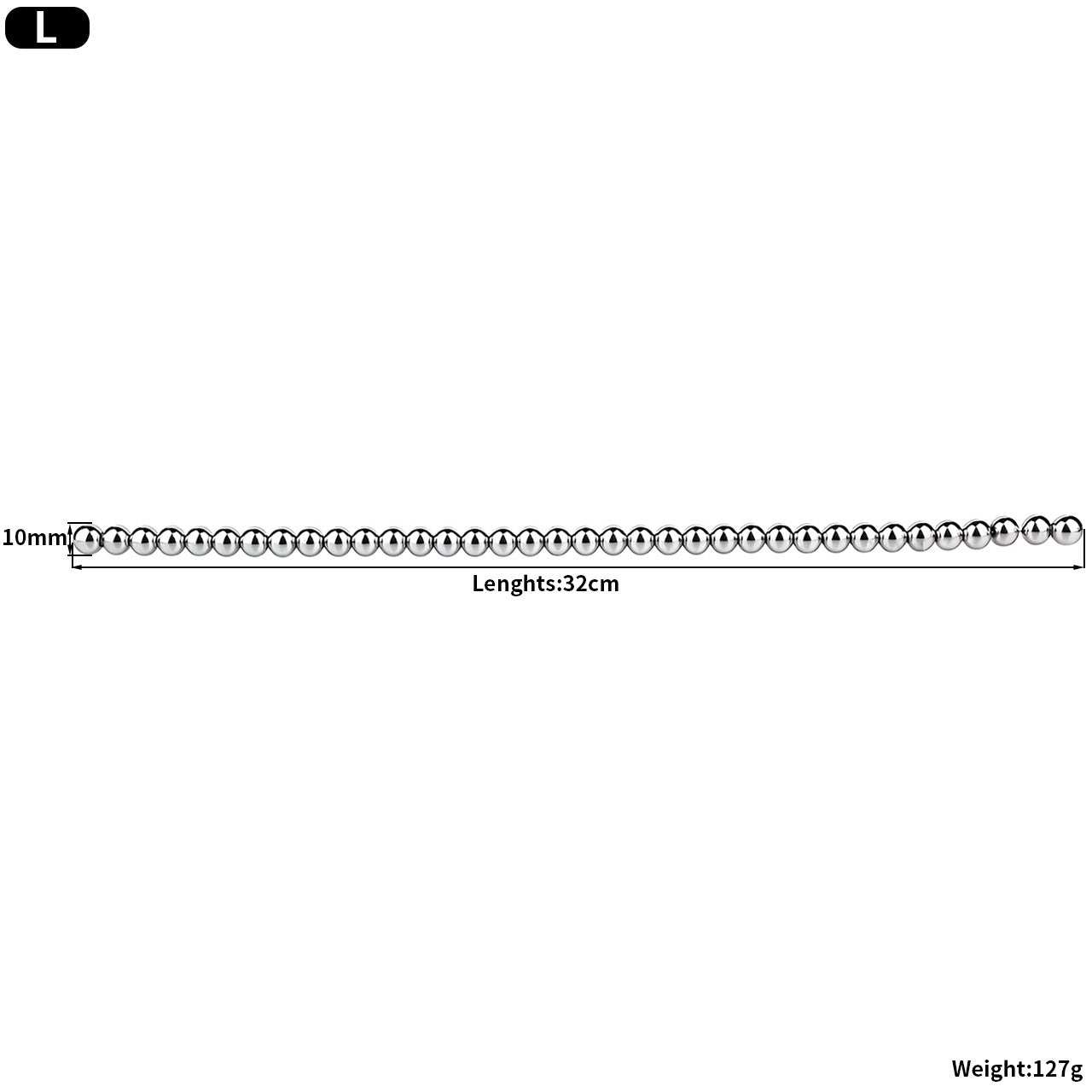 RVS Urethral Sound 31 cm Met Kralen