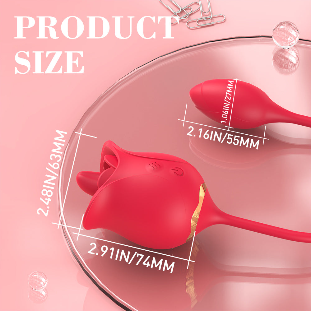 Rode Roos Clit Licker Met G-Spot Vibrator