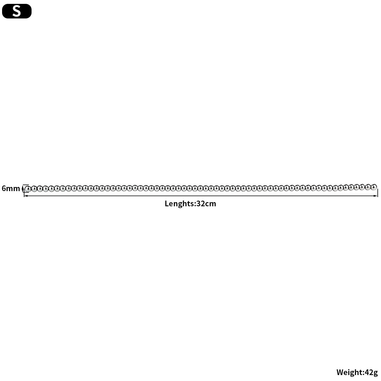 RVS Urethral Sound 31 cm Met Kralen