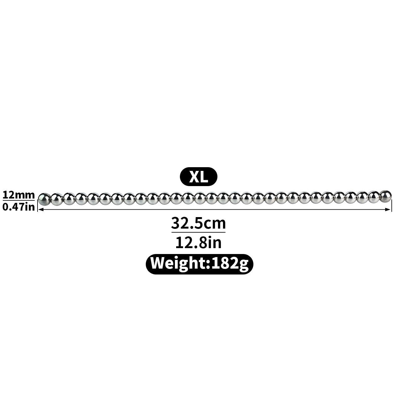 RVS Urethral Sound 31 cm Met Kralen