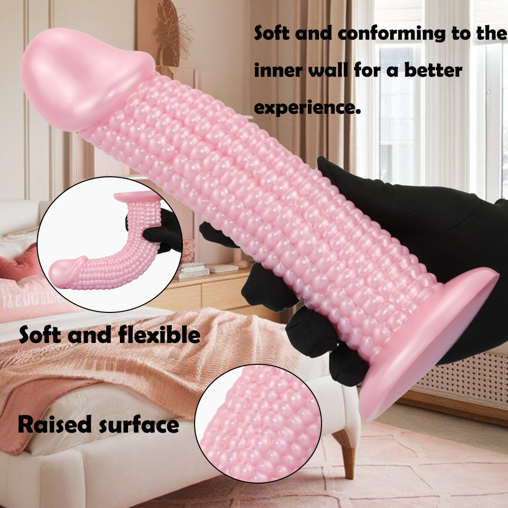 Zachte Siliconen Maïskolf Anaal Dildo met Noppen