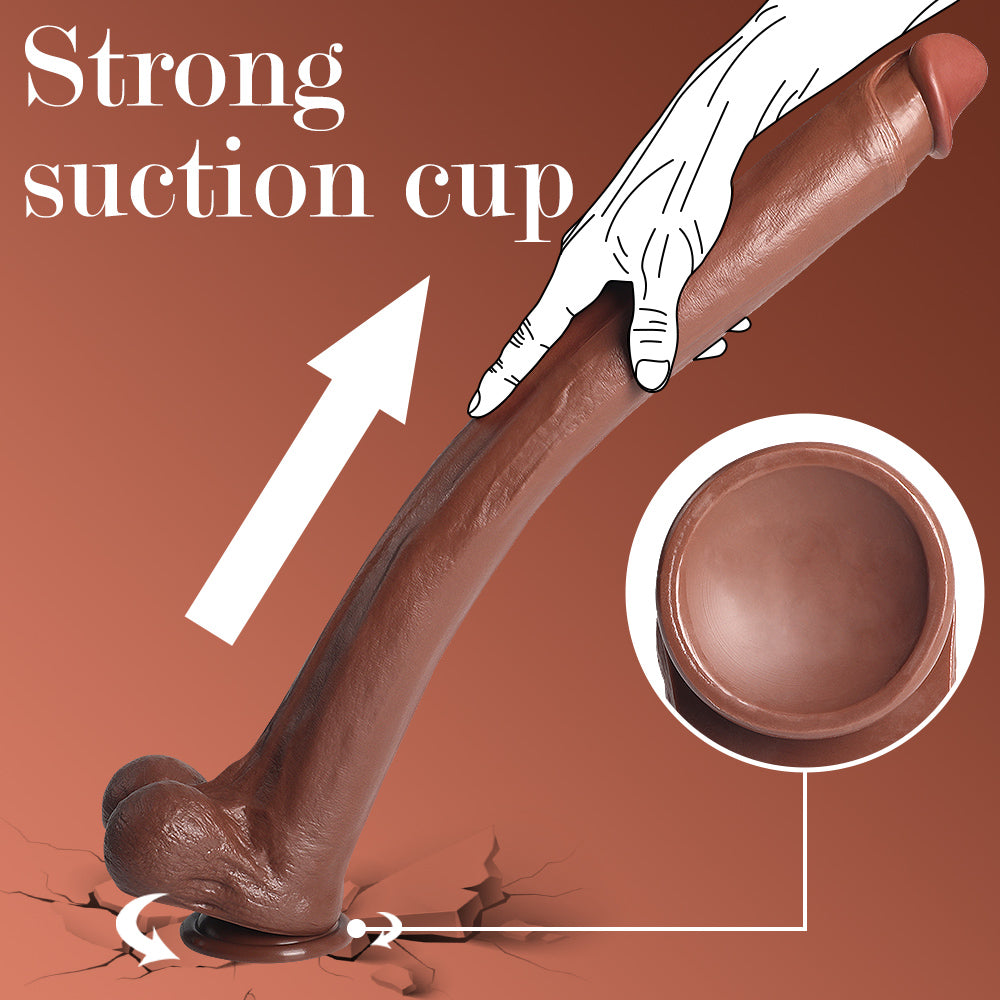 Bruine Massive Dildo 57 cm Extra Lang