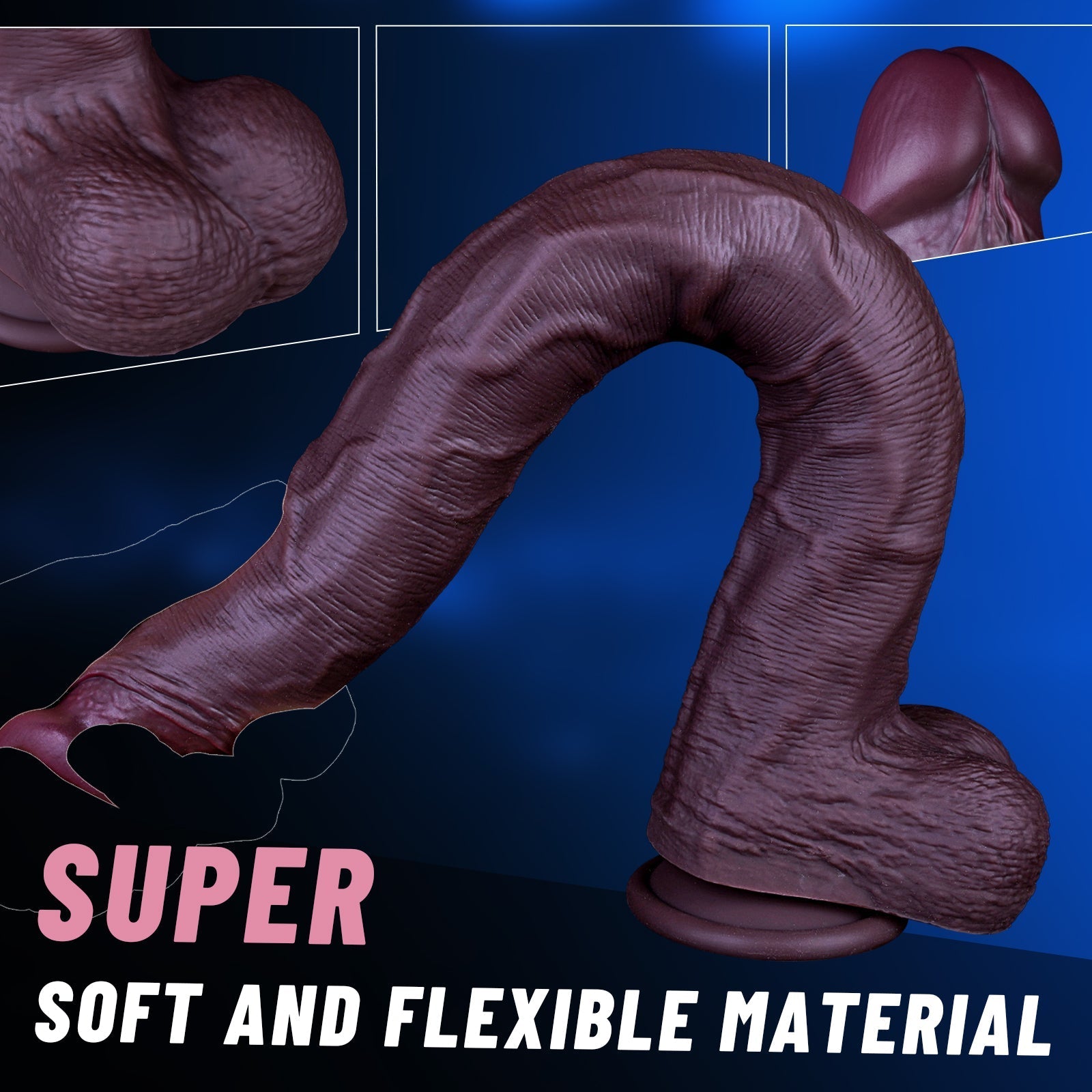 40 cm Long Dildo Dual Density Brown Realistic