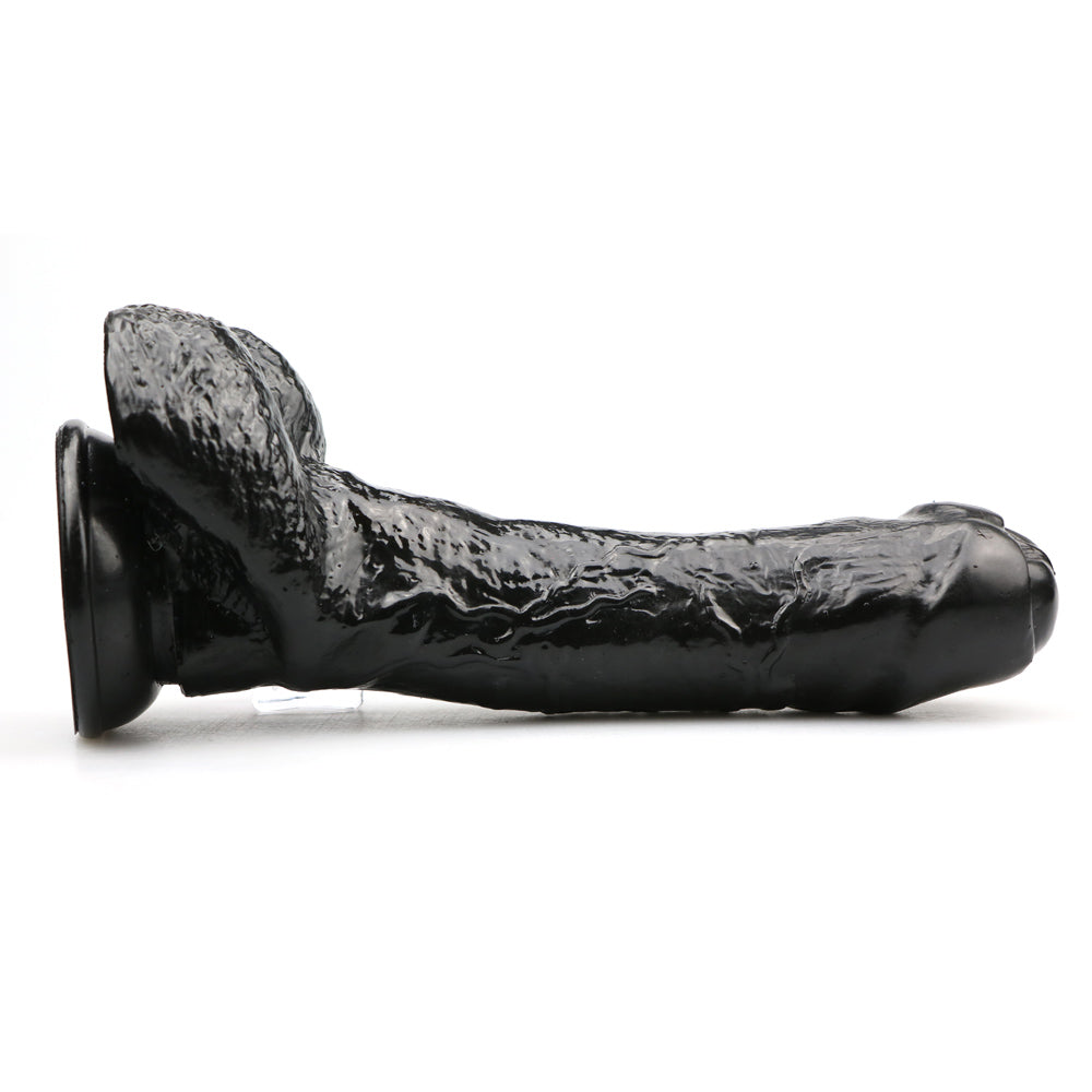 Black Dildo Thick Foreskin Realistic Design