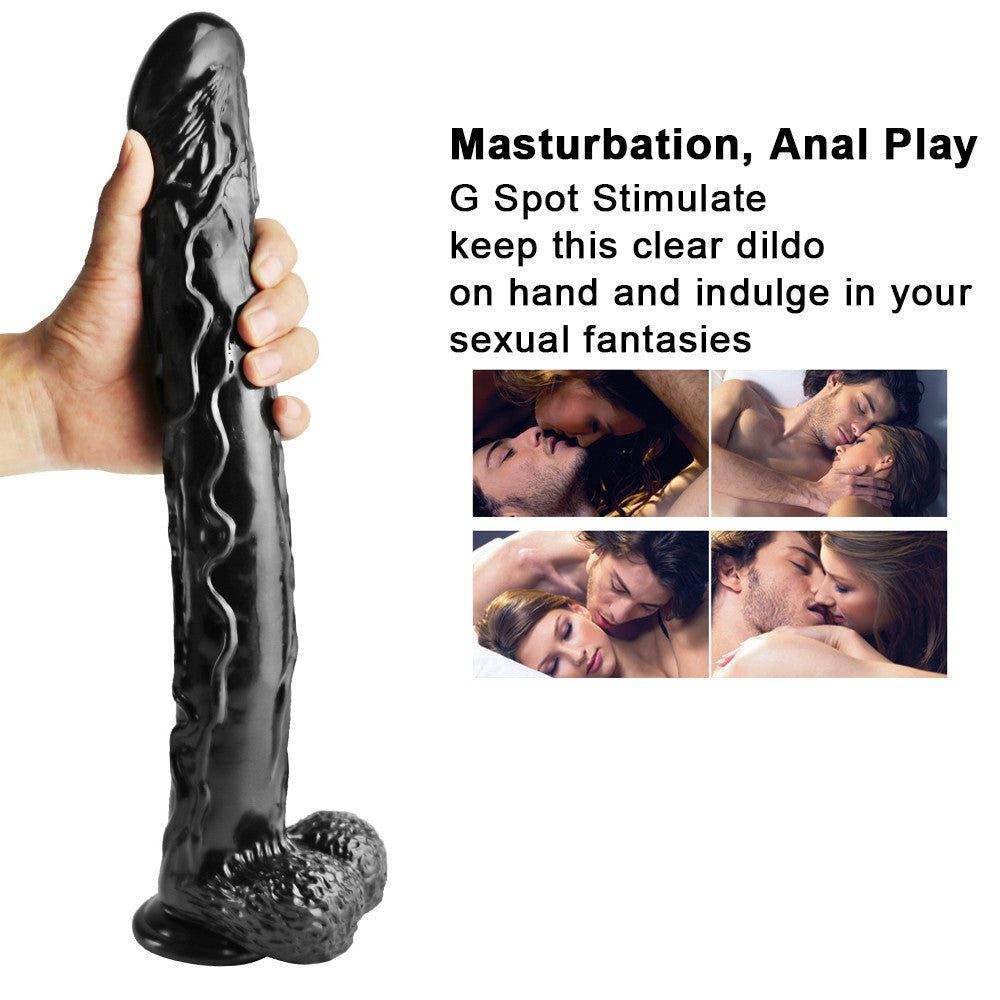 42cm Zwarte Realistische Anale Dildo Diepe Ervaring